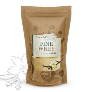 Protein&Co. FINE WHEY – přírodní protein slazený stévií 1 000 g Příchuť: Vanilla dream