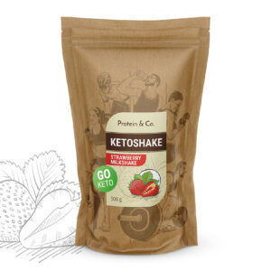 Protein&Co. Ketoshake – proteinový dietní koktejl 1 kg Zvol příchuť: Strawberry milkshake