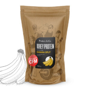 Protein&Co. WHEY PROTEIN 80 1000 g Vyber si z těchto lahodných příchutí: Banana split