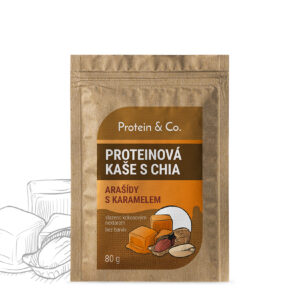 Protein&co. proteinová kaše s chia 80 g Vyber si z těchto lahodných příchutí: Arašídy s karamelem