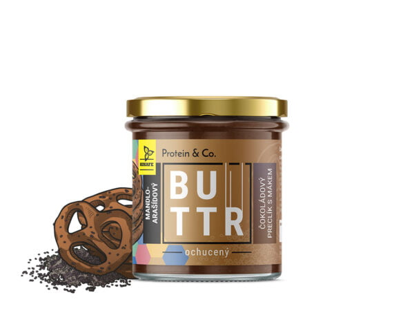 Protein & Co. COFFEE TIME Čokoládový preclík s mákem - oříškový krém s kávou 330 g