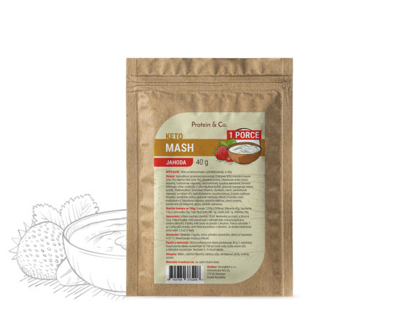 Protein & Co. Keto mash – proteinová dietní kaše - 1 porce 40 g Vyber si z těchto lahodných příchutí: Jahoda