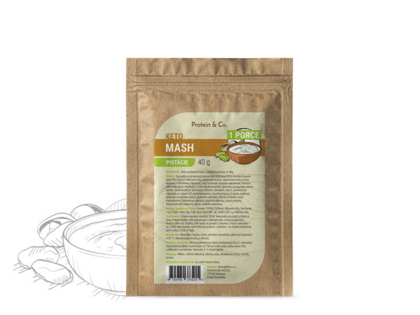 Protein & Co. Keto mash – proteinová dietní kaše - 1 porce 40 g Vyber si z těchto lahodných příchutí: Pistácie