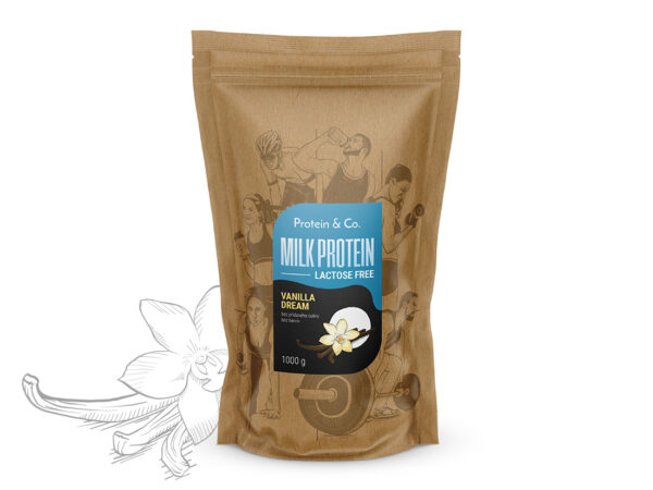 Protein & Co. MILK PROTEIN – bezlaktózový protein 1 kg Vyber si z těchto lahodných příchutí: Vanilla dream