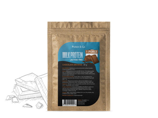 Protein & Co. MILK PROTEIN – bezlaktózový protein – 1 porce 30 g Vyber si z těchto lahodných příchutí: Chocolate brownie