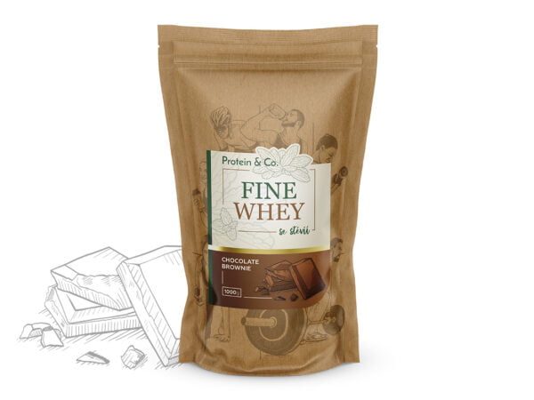 Protein&Co. FINE WHEY – přírodní protein slazený stévií 1 000 g Vyber si z těchto lahodných příchutí: Chocolate brownie