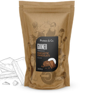 Protein&Co. Gainer 2 kg Vyber si z těchto lahodných příchutí: Fantastic chocolate