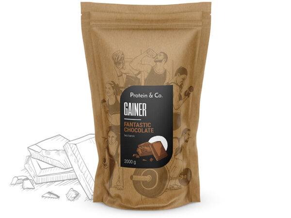 Protein&Co. Gainer 2 kg Vyber si z těchto lahodných příchutí: Fantastic chocolate