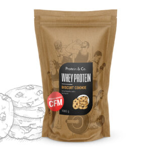 Protein&Co. WHEY PROTEIN 80 1000 g Vyber si z těchto lahodných příchutí: Biscuit cookie