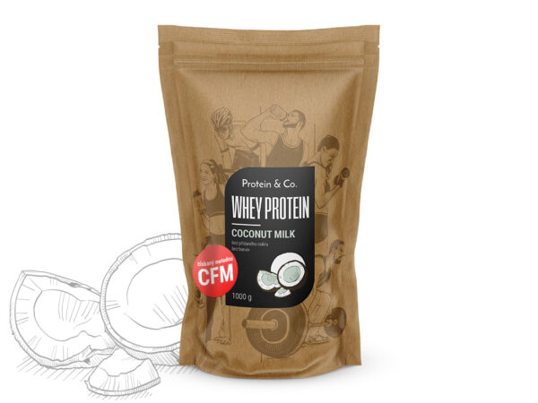 Protein&Co. WHEY PROTEIN 80 1000 g Vyber si z těchto lahodných příchutí: Coconut milk