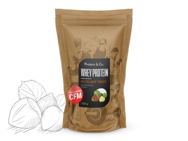 Protein&Co. WHEY PROTEIN 80 1000 g Vyber si z těchto lahodných příchutí: Hazelnut treat