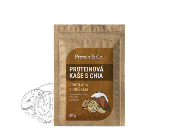 Protein&co. proteinová kaše s chia 80 g Vyber si z těchto lahodných příchutí: Čokoláda s vlašským ořechem
