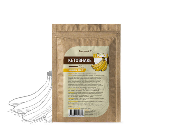 Protein & Co. Ketoshake  – 1 porce 30 g Vyber si z těchto lahodných příchutí: Banana split