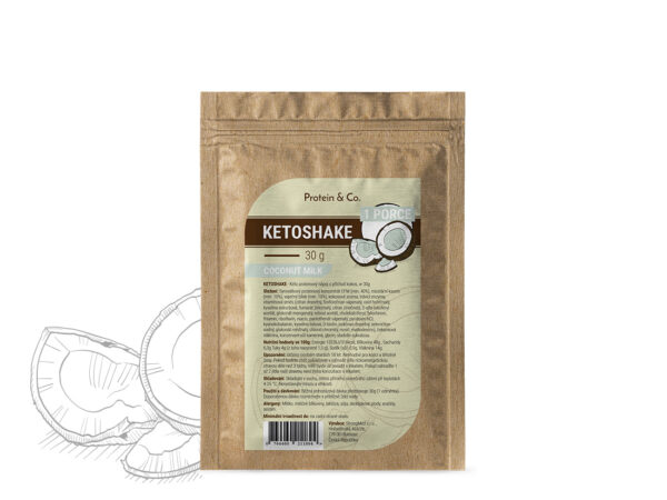 Protein & Co. Ketoshake  – 1 porce 30 g Vyber si z těchto lahodných příchutí: Coconut milk