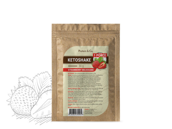 Protein & Co. Ketoshake  – 1 porce 30 g Vyber si z těchto lahodných příchutí: Strawberry milkshake