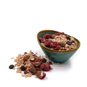 Protein & Co. Champions Breakfast - snídaňová směs 250 g Vyber si z těchto lahodných příchutí: Chocolate & Raspberry