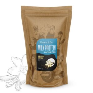 Protein & Co. MILK PROTEIN – bezlaktózový protein 1 kg Vyber si z těchto lahodných příchutí: Vanilla dream