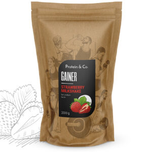 Protein&Co. Gainer 2 kg Vyber si z těchto lahodných příchutí: Strawberry milkshake