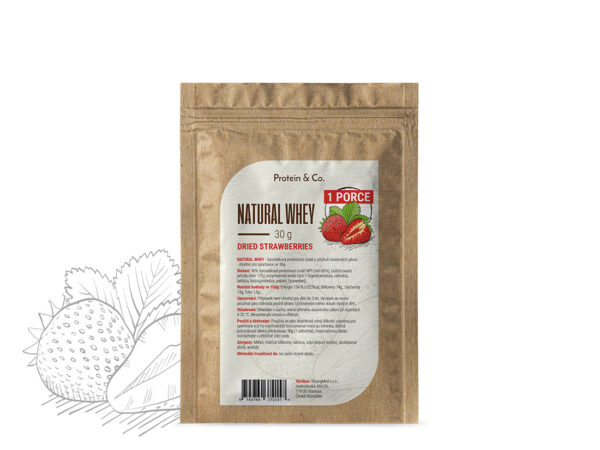 Protein&Co. NATURAL WHEY 30 g Vyber si z těchto lahodných příchutí: Dried strawberries