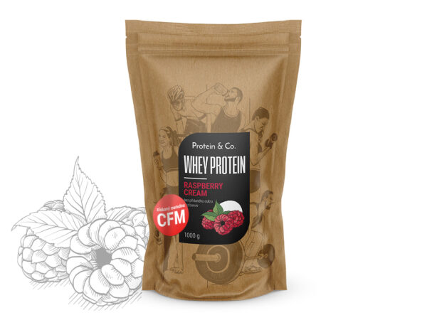 Protein&Co. WHEY PROTEIN 80 1000 g Vyber si z těchto lahodných příchutí: Raspberry cream