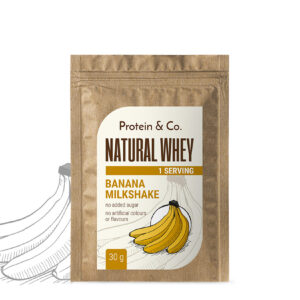 Protein&Co. NATURAL WHEY 30 g Vyber si z těchto lahodných příchutí: Banana milkshake