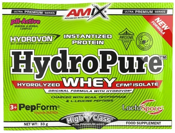 Amix hydropure hydrolyzed whey cfm protein 33 g - peanut butter
