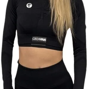 Czech virus crop top černá - s