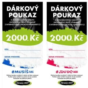 Elektronický dárkový poukaz fitness007 2000 kč