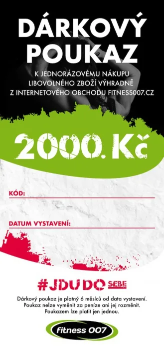 Elektronický dárkový poukaz fitness007 2000 kč pro holku