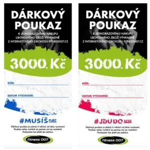 Elektronický dárkový poukaz fitness007 3000 kč