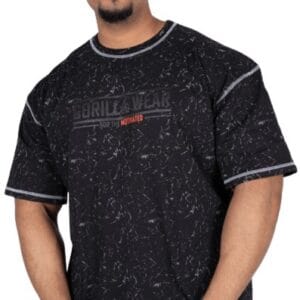 Gorilla wear pánske oversized tričko saginaw - washed černé