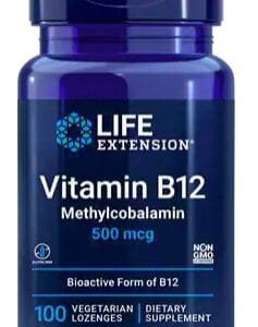 Life extension vitamin b12 methylcobalamin 500 mcg 100 pastilek