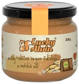 Lucky alvin arašídy + mléčná vegan čokoláda a mořská sůl 330 g