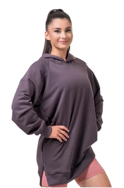 Nebbia dlouhá everyday hero mikina s kapucí 580 marron - xs