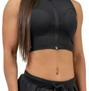 Nebbia intense dámský crop top s vysokou podporou mesh 842 černý