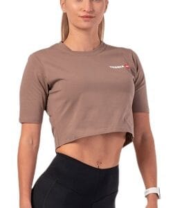 Nebbia minimalist logo nebbia crop top 600 hnědý - xs