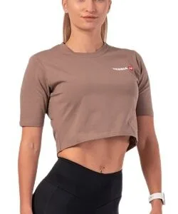 Nebbia minimalist logo nebbia crop top 600 hnědý - xs