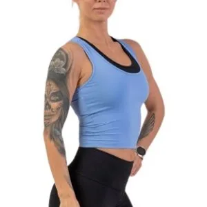 Nebbia slim-fit crop tílko 422 modrá - xs