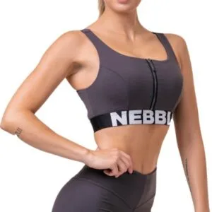 Nebbia smart zip sportovní podprsenka 578 marron