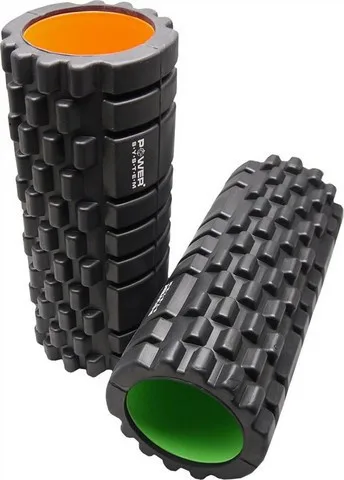 Power system fitness roller (válec) - černá/oranžový střed