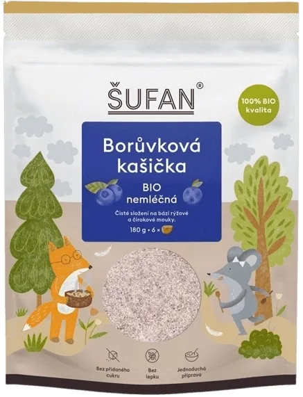 Šufan kašička bio nemléčná 180 g - borůvková