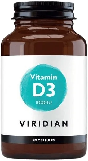 Viridian vitamin d3 1000iu 90 kapslí