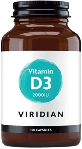 Viridian vitamin d3 2000iu 60 kapslí