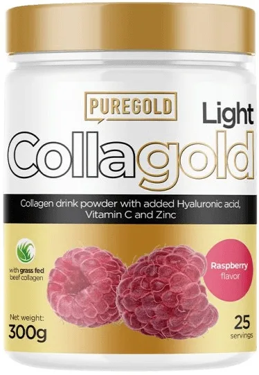 Puregold collagold + kys. hyaluronová 300 g - malina