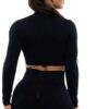 Booty lux black crop top