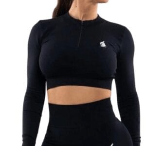 Booty lux black crop top - l