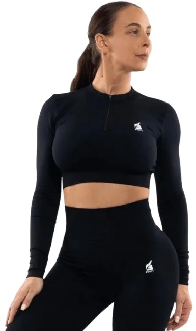 Booty lux black crop top - l