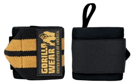 Gorilla wear bandáže na zápěstí pro - černá/zlatá