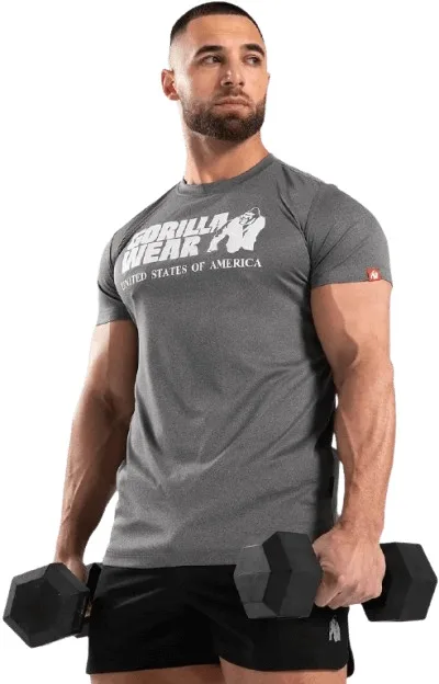 Gorilla wear pánské tričko classic training šedá - xl