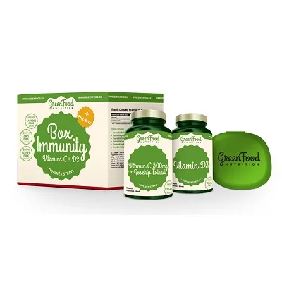 Greenfood box immunity vitamín c a d3 + pillbox 60 + 60 kapslí